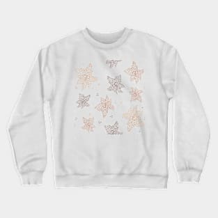 Autumn Earth tones stars on Hibiscus flowers Crewneck Sweatshirt